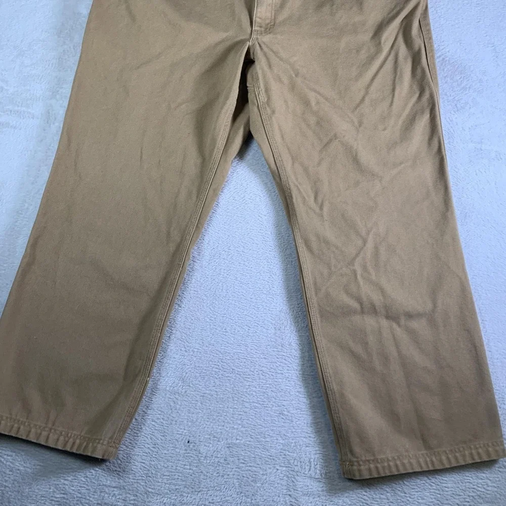 Duluth Trading Co Pants Mens 42x30 Khaki Canvas Relaxed Fit Workwear‎ 5 Pocket - Picture 3 of 13
